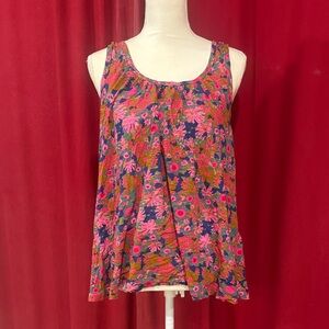 NATURAL LIFE Pink and Blue Floral Tank Top